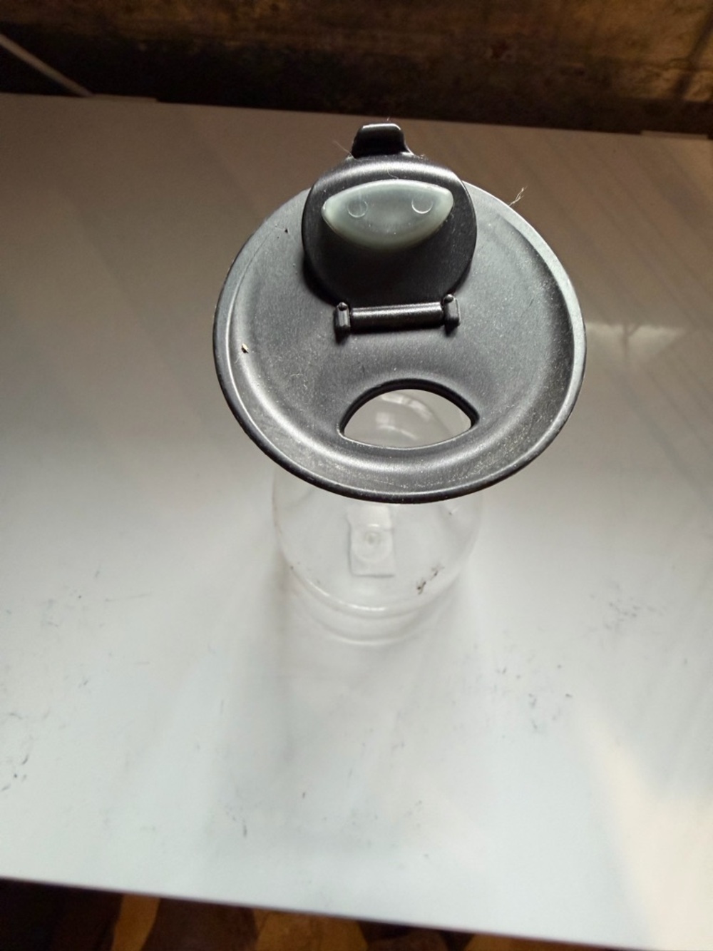 Clear Plastic Water containers with black Flip Lid